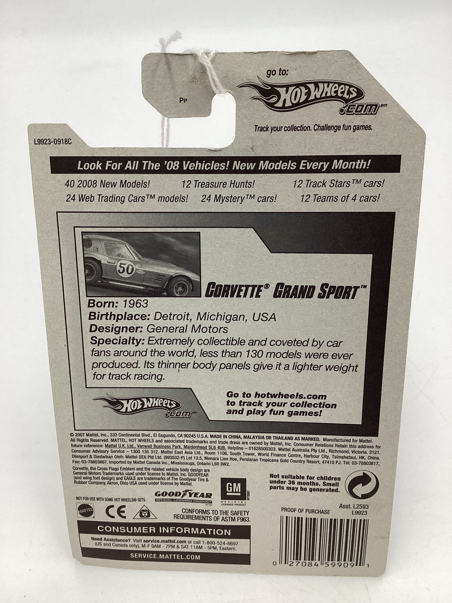 2008 Hot Wheels New Models #8 Corvette Grand Sport Blue 8D