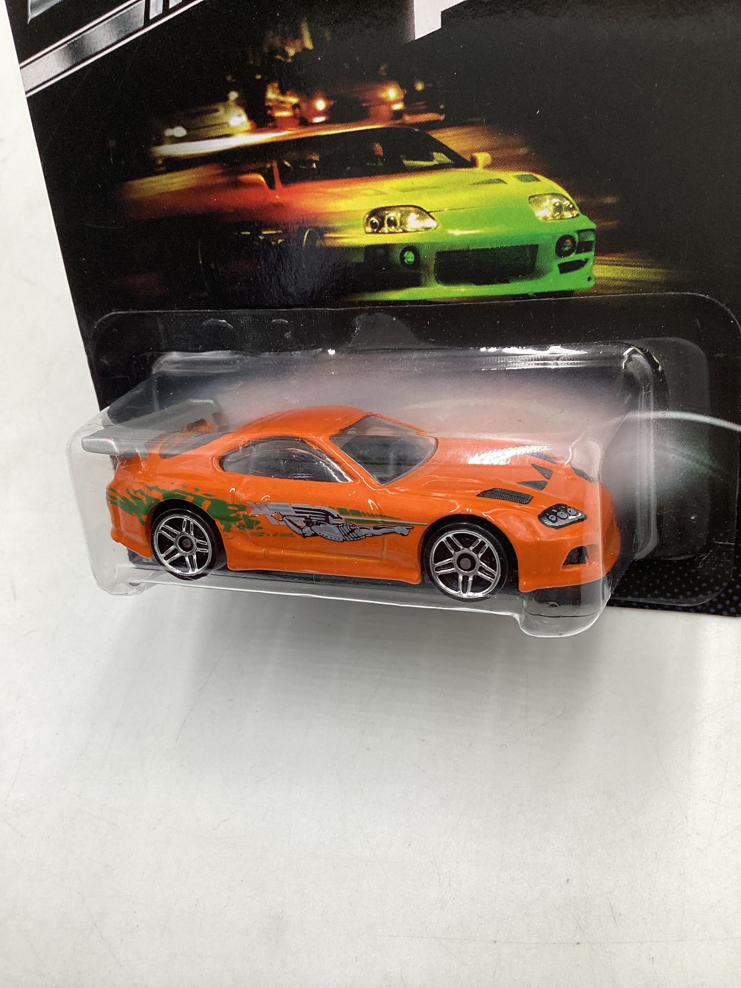 Hot wheels 2013 Fast and furious #2 Toyota Supra silver wing w/protector 70A