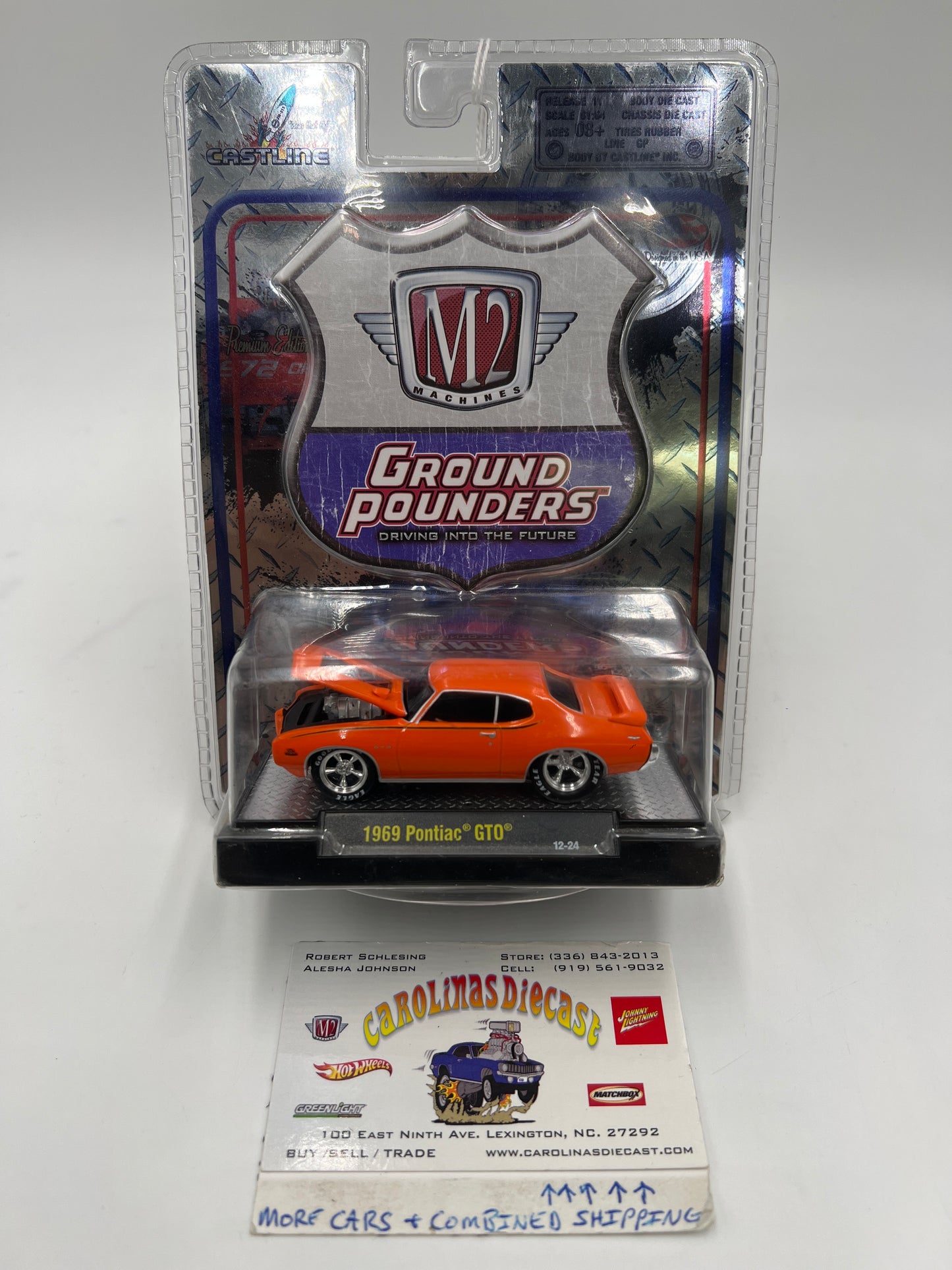 M2 Machines Ground Pounders 1969 Pontiac GTO Orange 12-24 199A