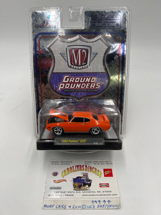 M2 Machines Ground Pounders 1969 Pontiac GTO Orange 12-24 199A