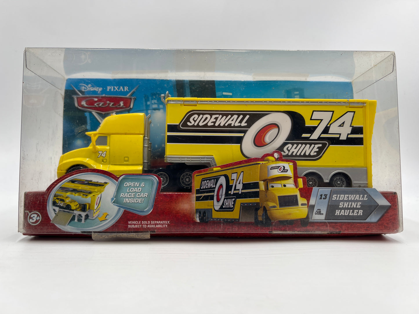 Disney Pixar Cars Hauler #13 Sidewall Shine Hauler Yellow