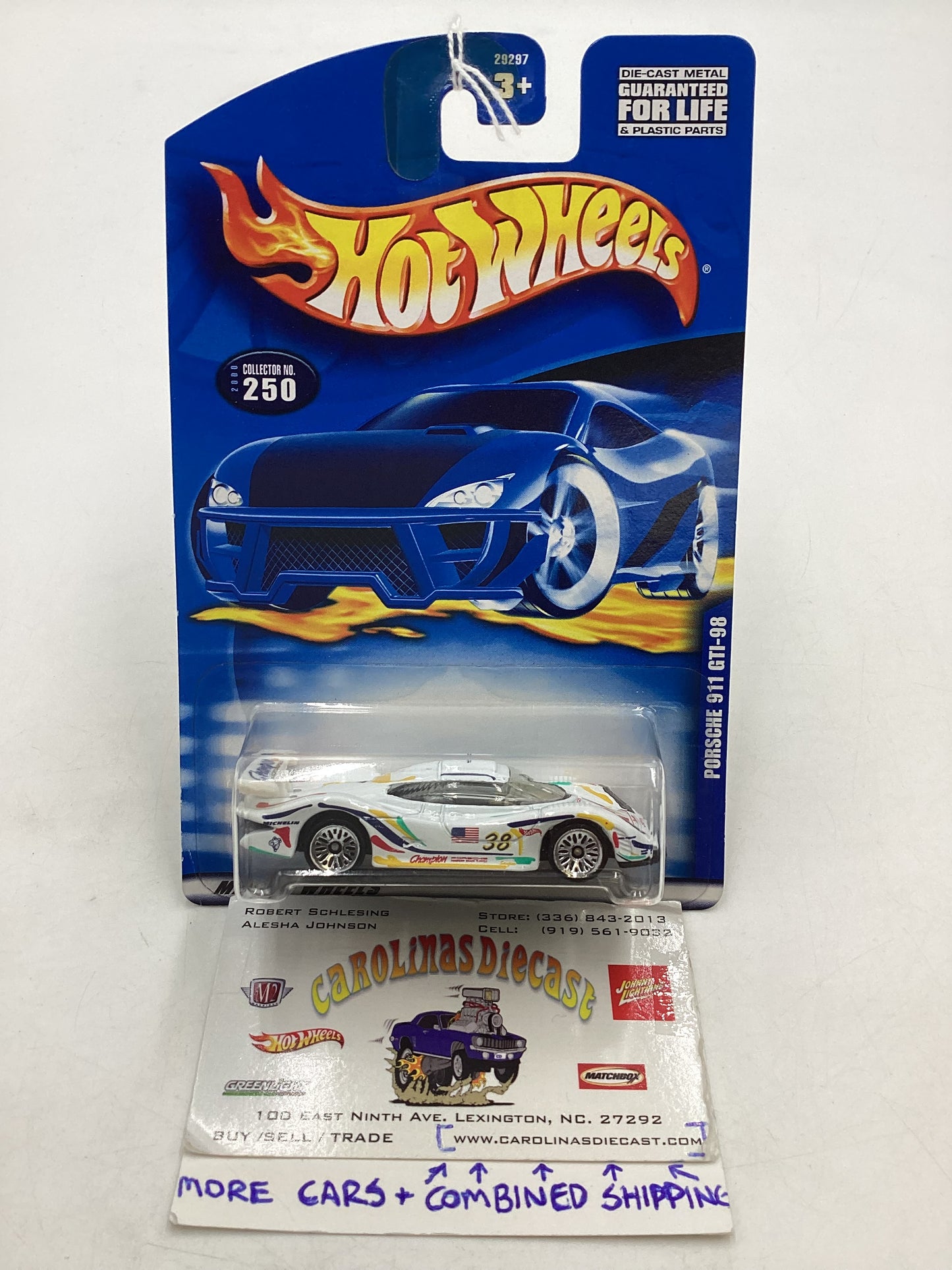 2000 Hot Wheels #250 Porsche 911 GTI-98 htf variant 99B