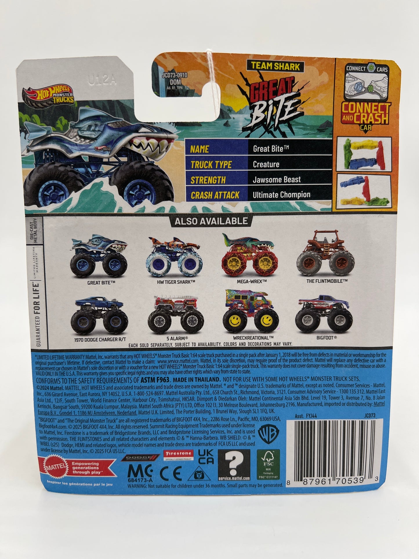 2025 Hot Wheels Monster Trucks Sharks Vs Dinos #3 Great Bite 127G