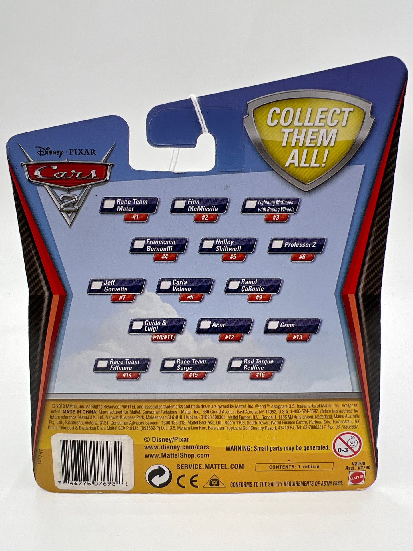 Disney Pixar Cars 2 #1 Race Team Mater 142A