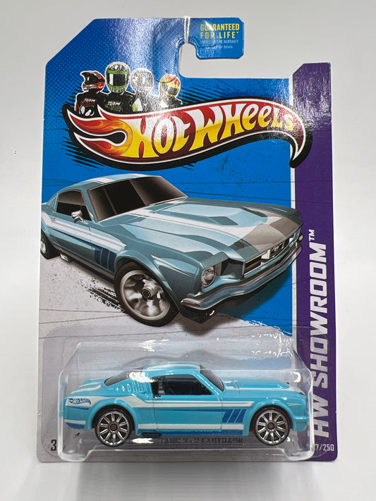 2013 Hot Wheels Showroom #237 65 Mustang 2+2 Fastback Light Blue 27B