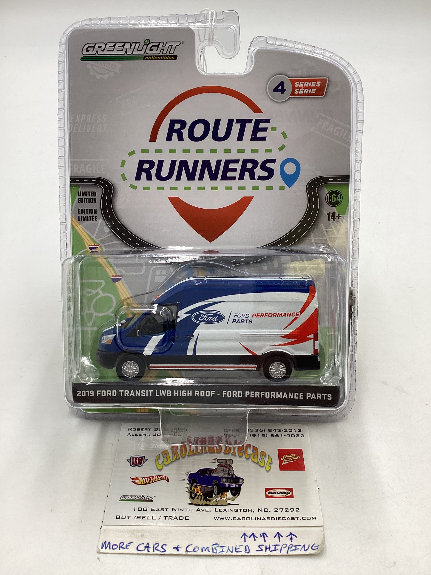 Greenlight Route Runners Series 4 2019 Ford Transit LBW High Roof Ford Performance Parts 177C