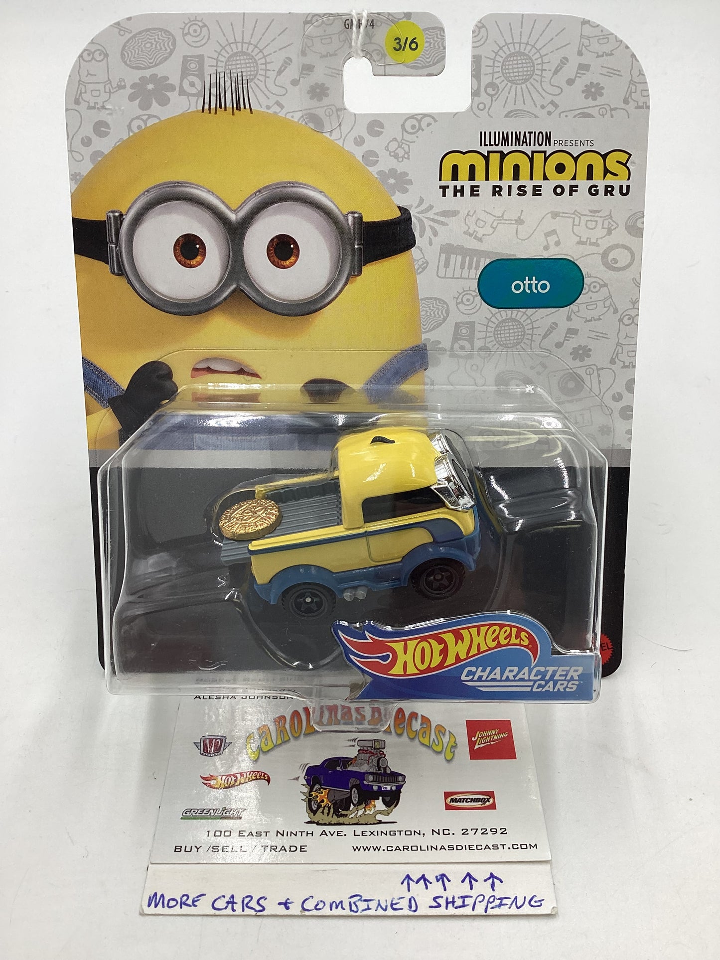 2018 Hot Wheels Character cars Minions Otto 3/6 112A