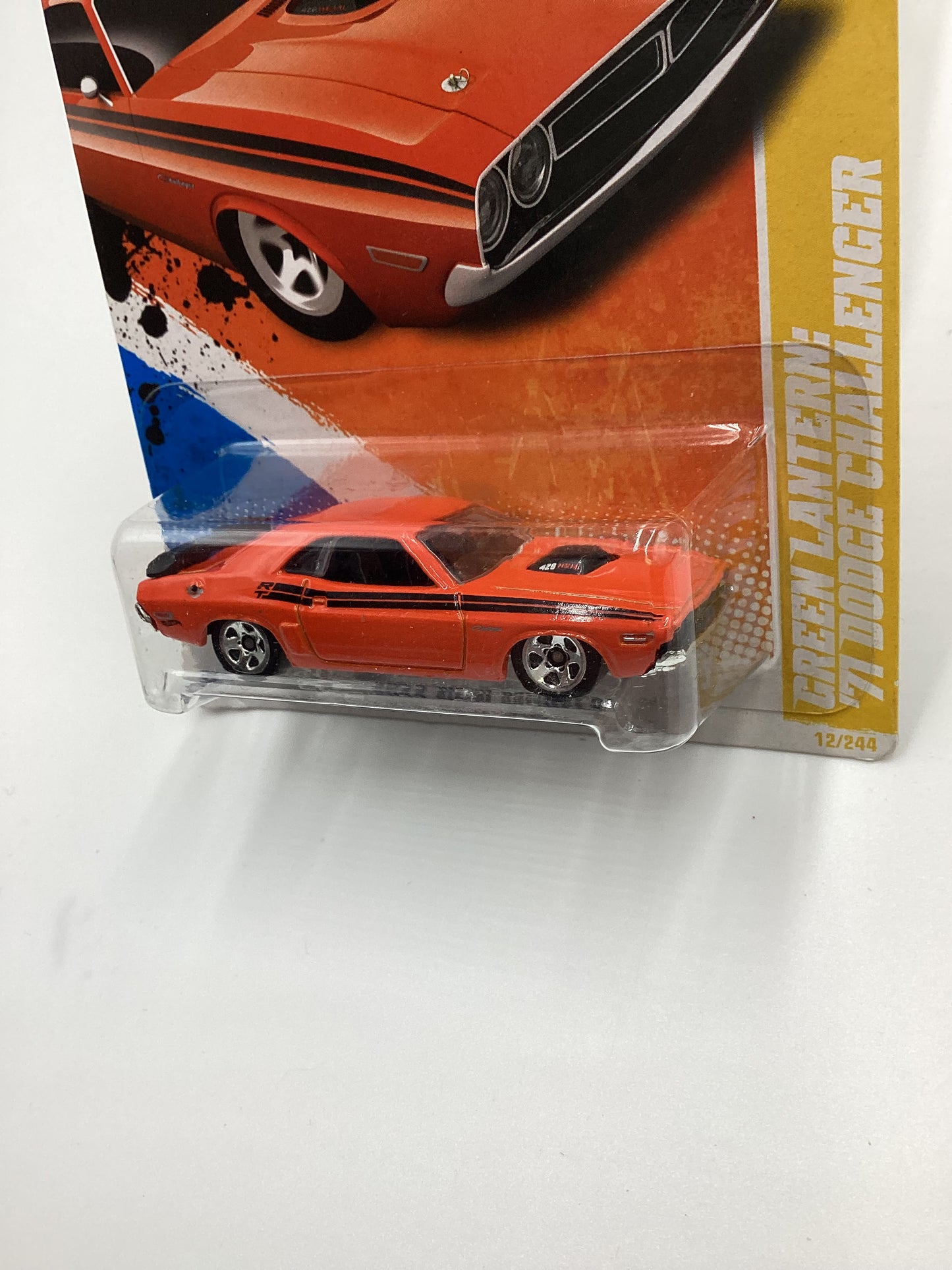 2011 Hot Wheels #12 Green Lantern 71 Dodge Challenger Orange