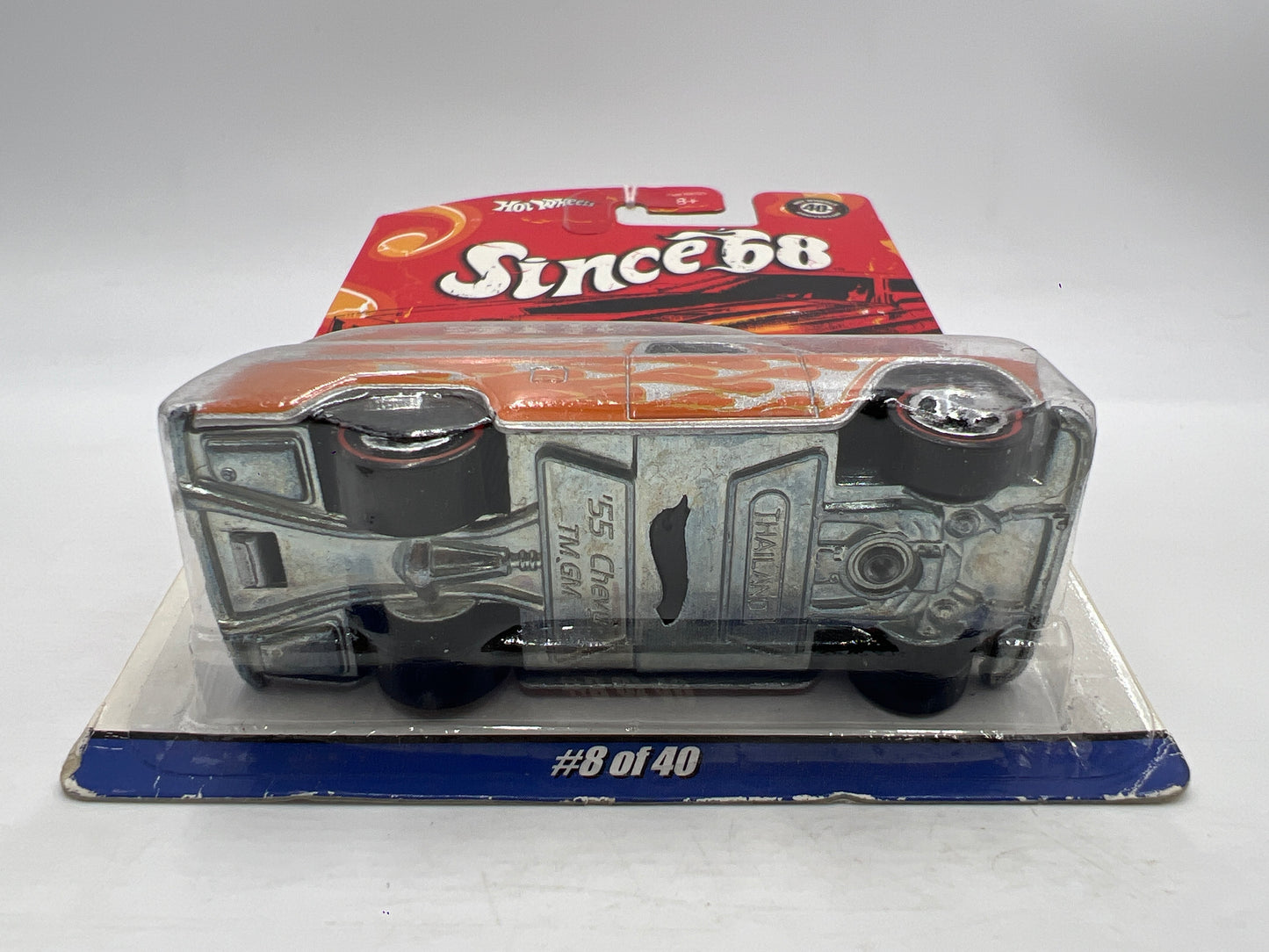 Hot Wheels Since 68 Top 40 #8 55 Chevy Panel Silver/Orange Cracked Blister 242H