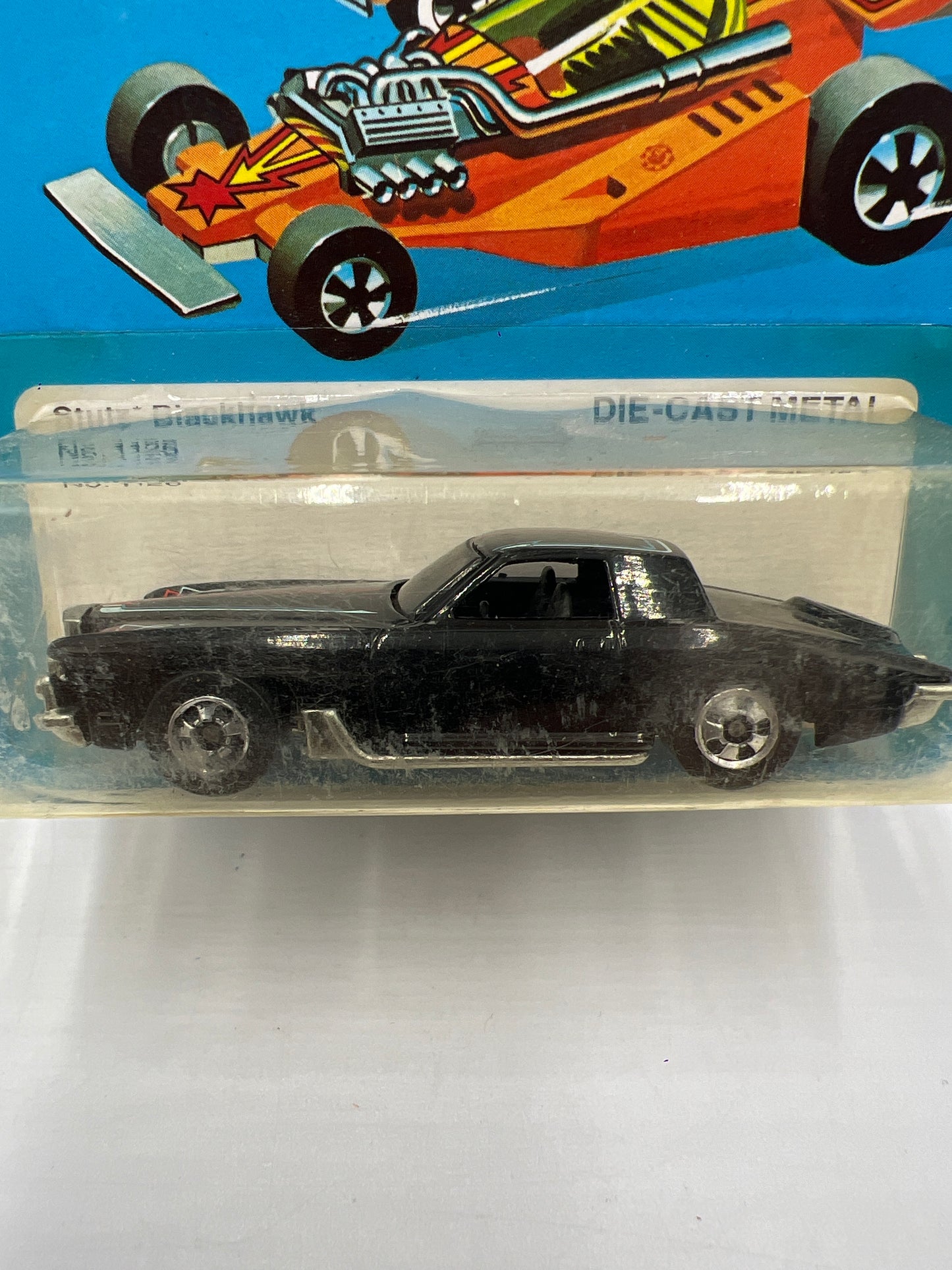 Hot Wheels Original 1982 #1126 Stutz Blackhawk Black W/Protector Bad Card #2