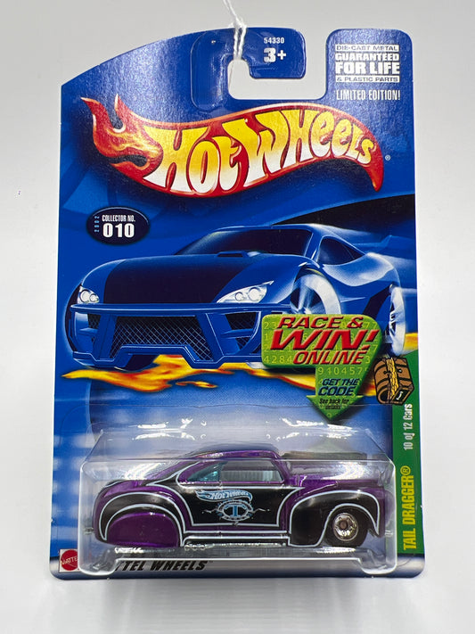 2002 Hot Wheels Treasure Hunt #10 Tail Dragger Purple W/Real Riders 273E