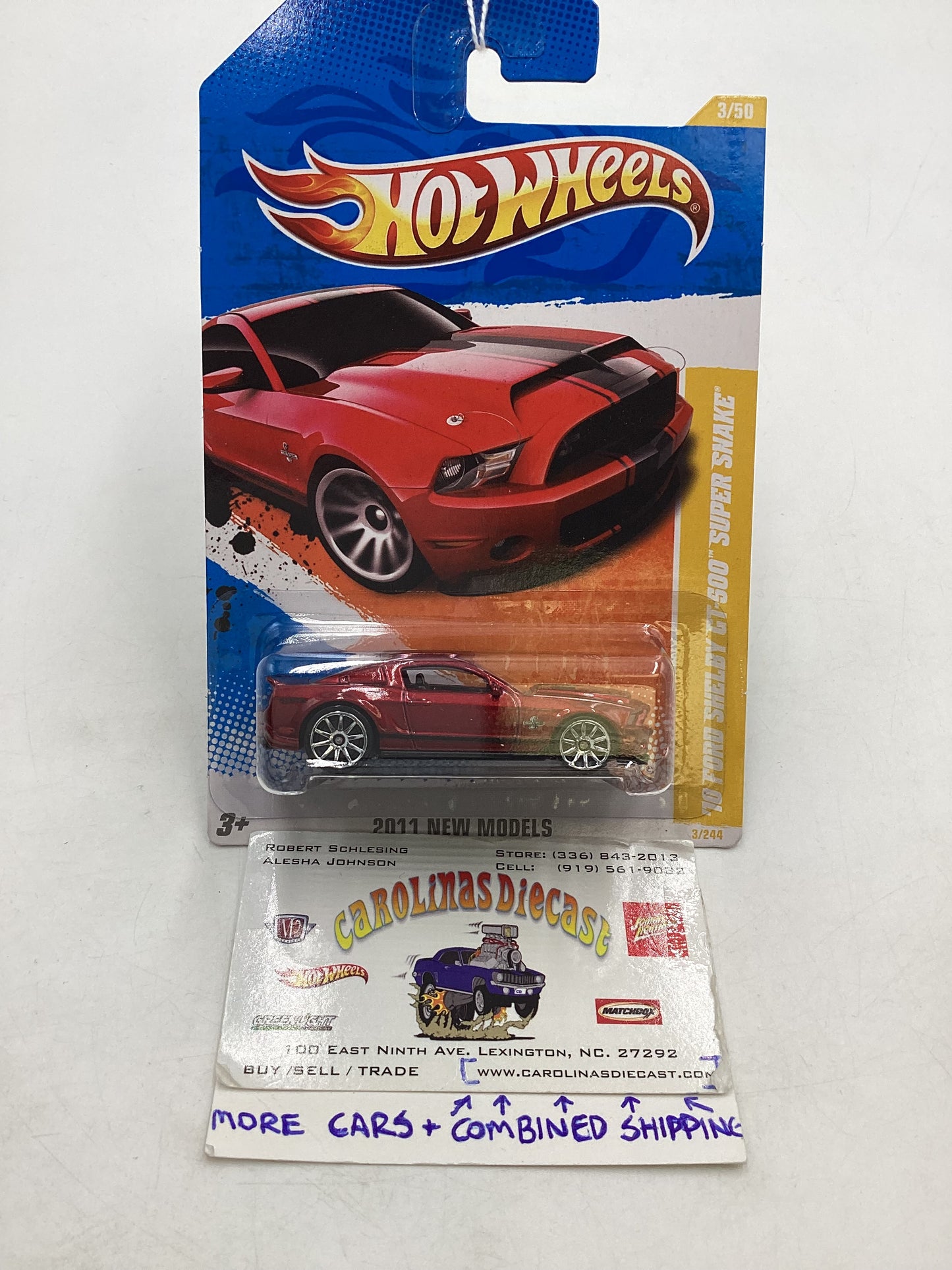 2011 Hot Wheels #3 10 Ford Shelby GT-500 Super Snake Red 25D