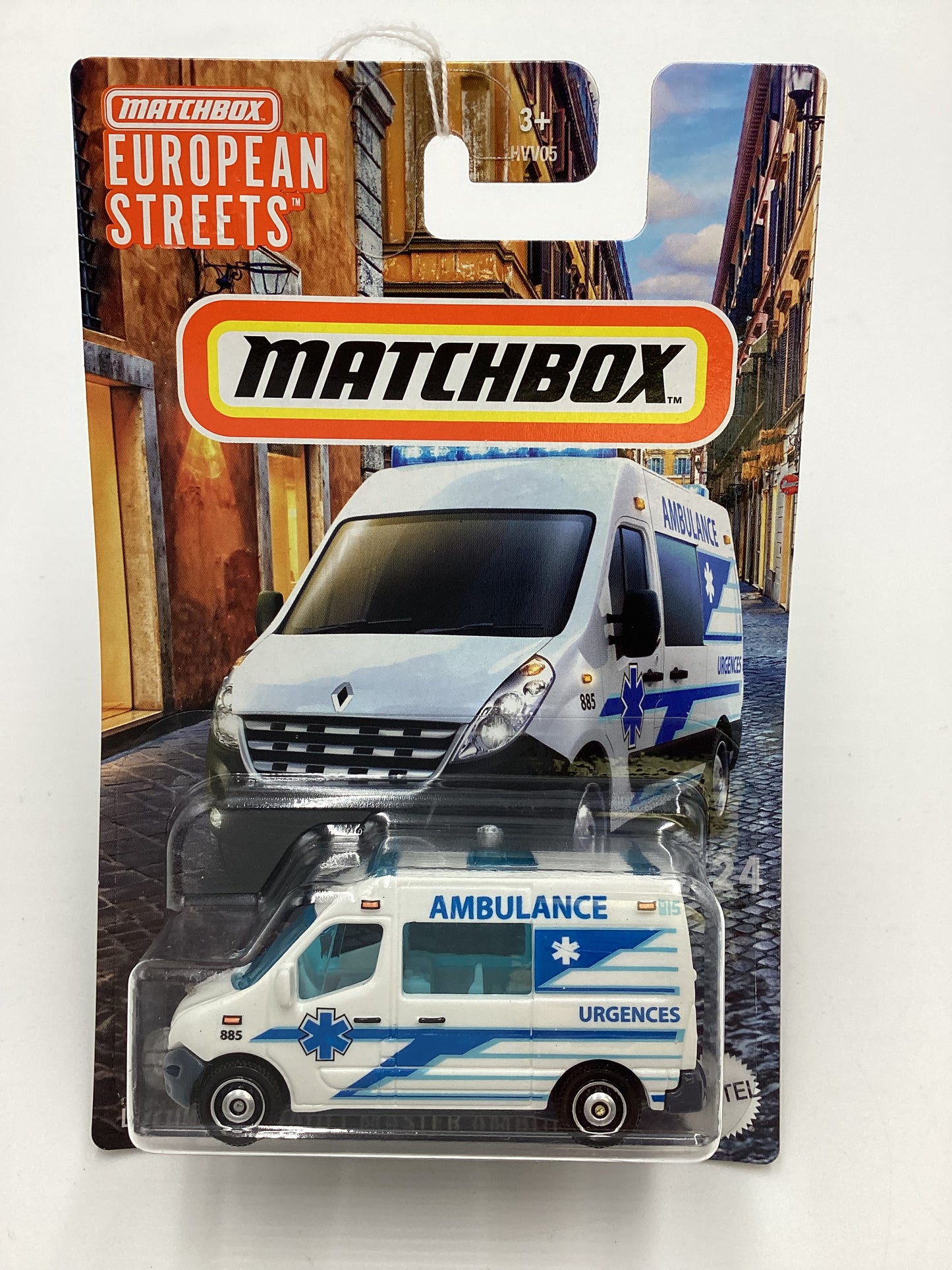 2024 Matchbox European Streets #19 Renault Master Ambulance White 165G