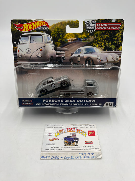 Hot Wheels Team Transport #13 Porsche 356A Outlaw & Volkswagen Transporter T1 Pickup W/Protector