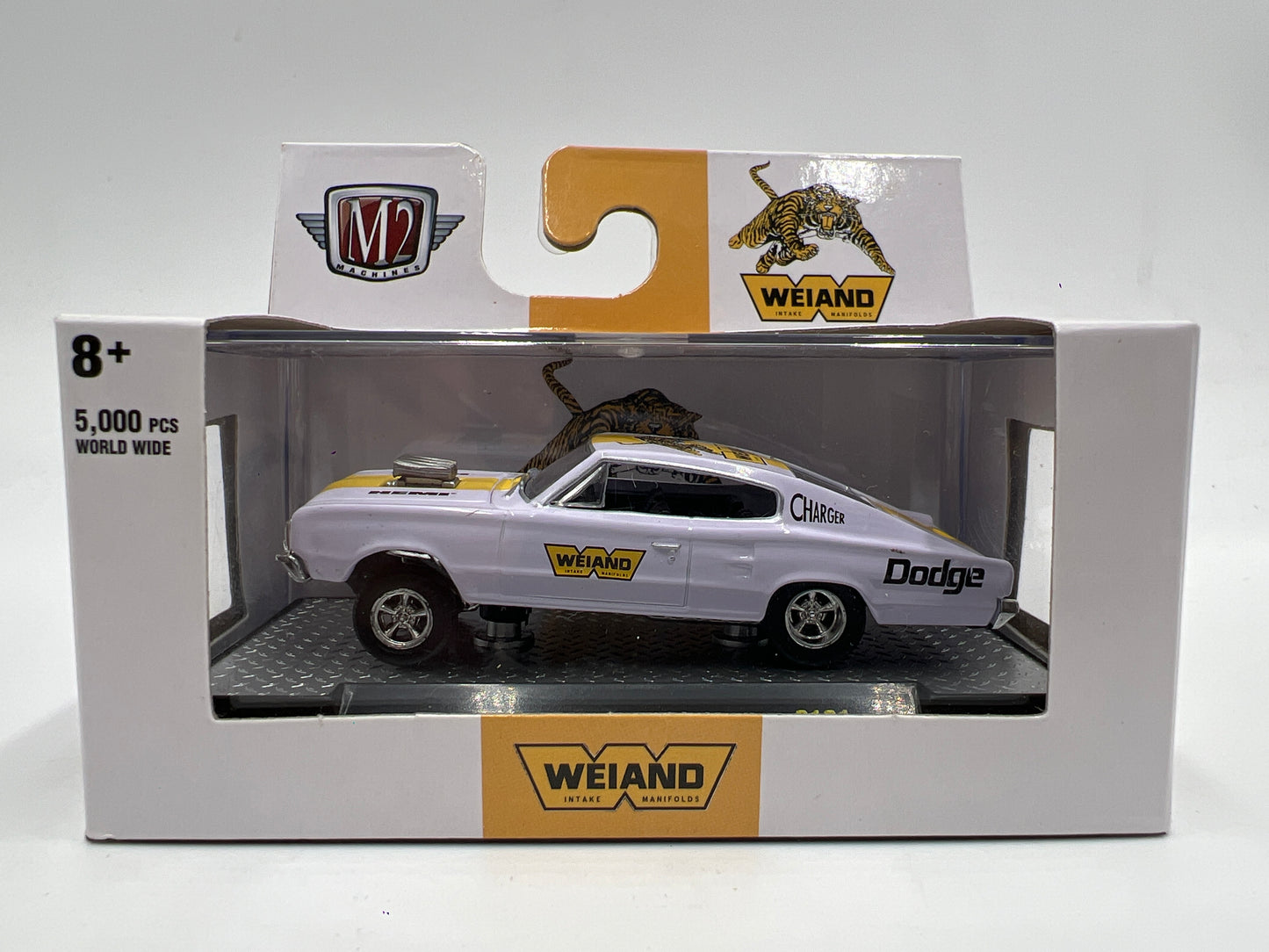 M2 Machines 1966 Dodge Charger Gasser White Weiand S101