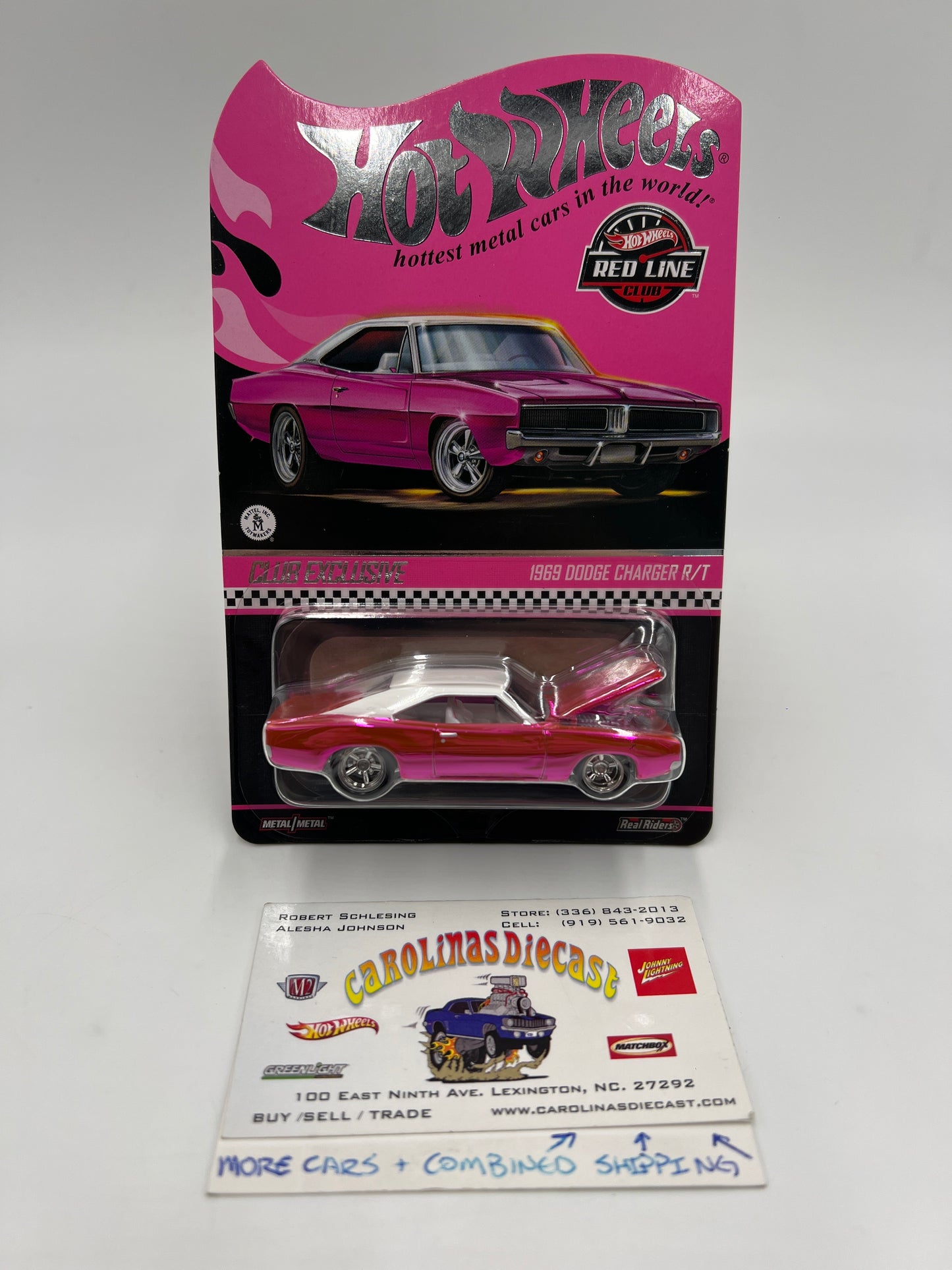 Hot Wheels RLC Club Exclusive 1969 Dodge Charger R/T Pink W/Protector
