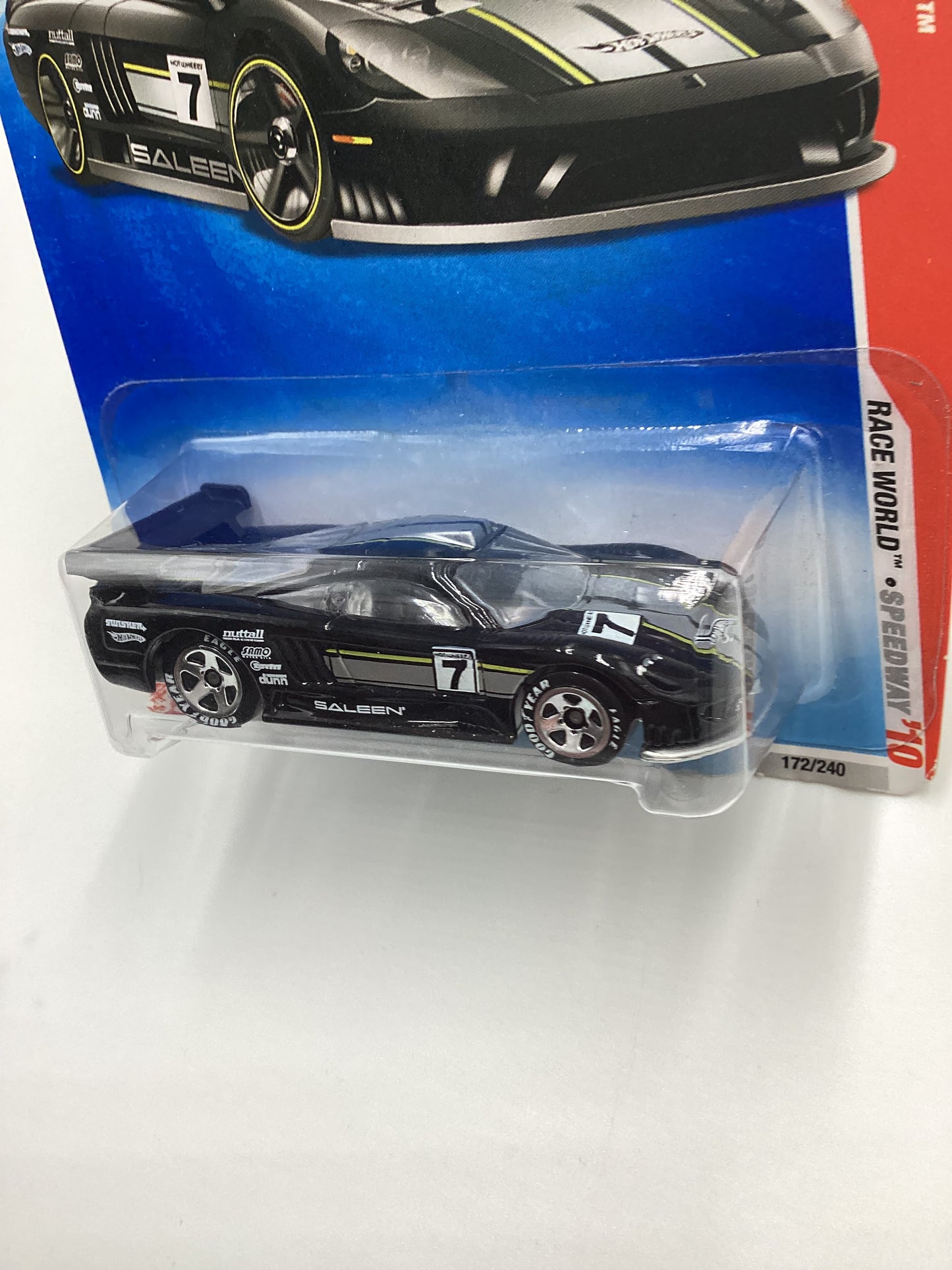 2010 Hot wheels #172 Saleen S7 Black Walmart Exclusive Goodyear Tires 239B