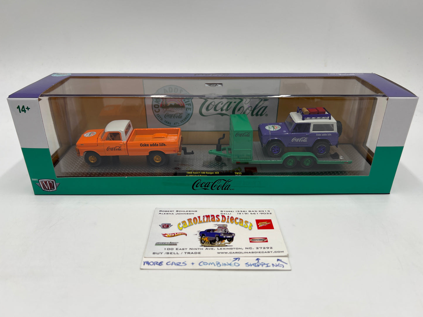 M2 Machines Auto Haulers Coca Cola CHASE 1969 Ford F-100 Ranger 4x4 & 1966 Ford Bronco TW35