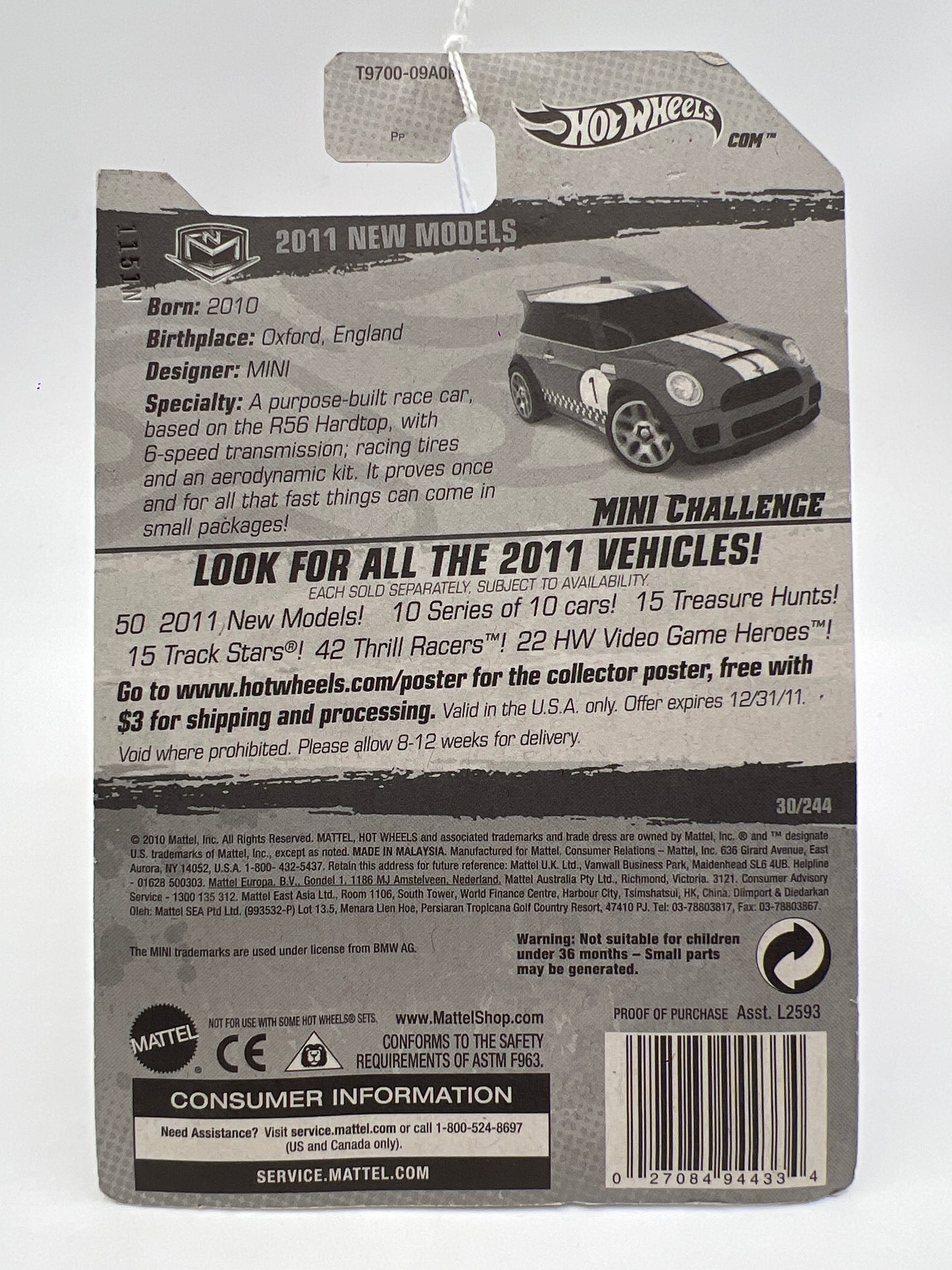 2011 Hot Wheels New Models #30 Mini Challenge Red 65B