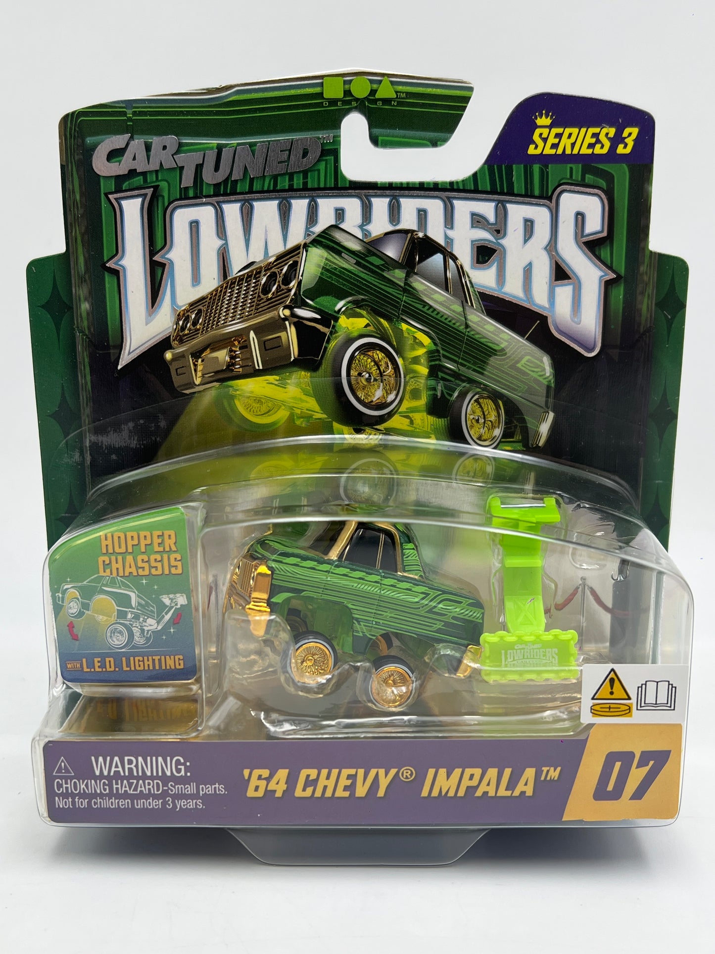 MGA Car Tuned Series 3 Show Glow Lowriders #7 64 Chevy Impala Green