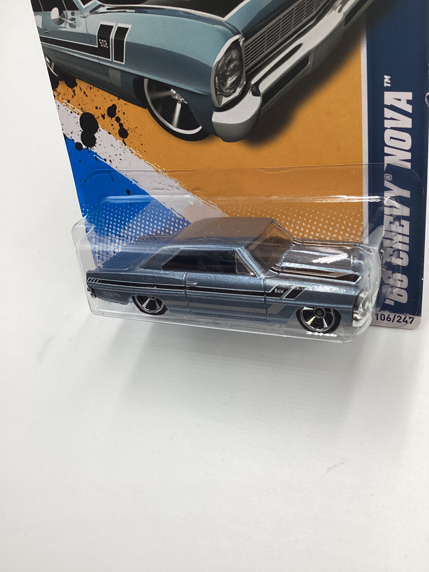 2012 Hot Wheels Muscle Mania GM #106 66 Chevy Nova Light Blue 5F