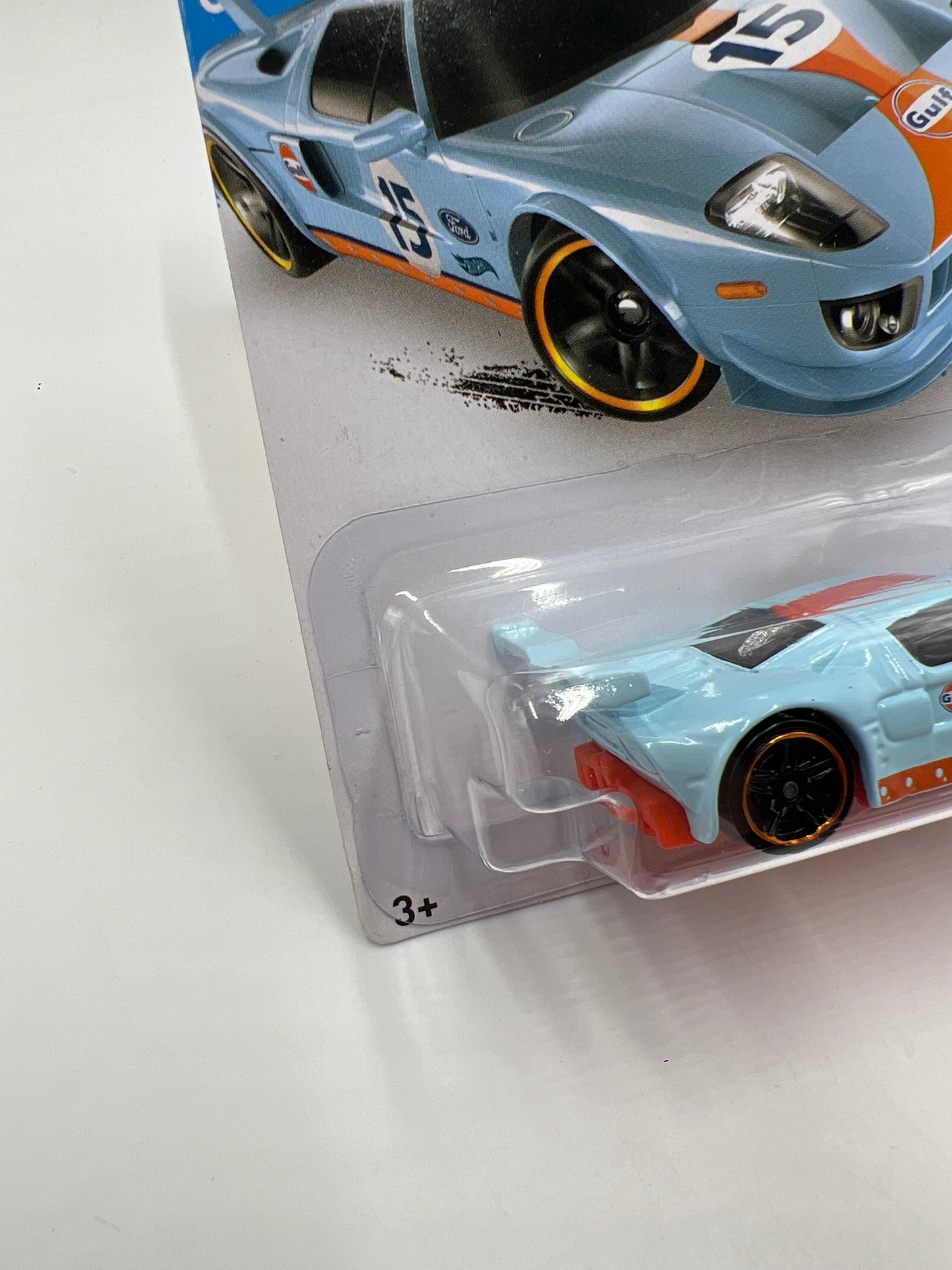 2016 Hot Wheels Target Exclusive Snowflake Card #182 Ford GT Gulf Blue W/Protector