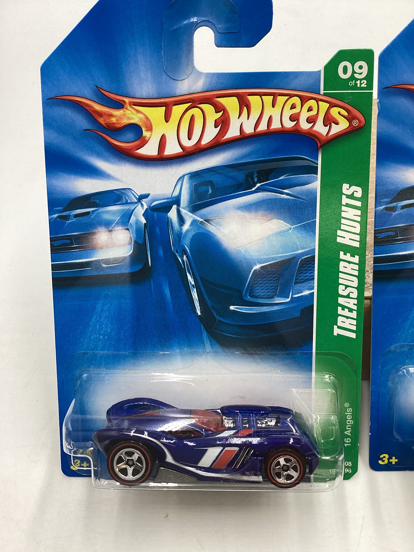 2008 Hot Wheels Super Treasure Hunt + Treasure Hunt 16 Angels Blue #169 with protector