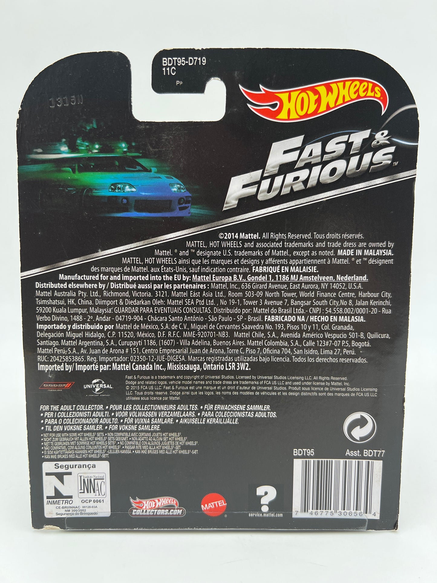 Hot Wheels Retro Entertainment The Fast And The Furious 70 Dodge Charger R/T W/Protector