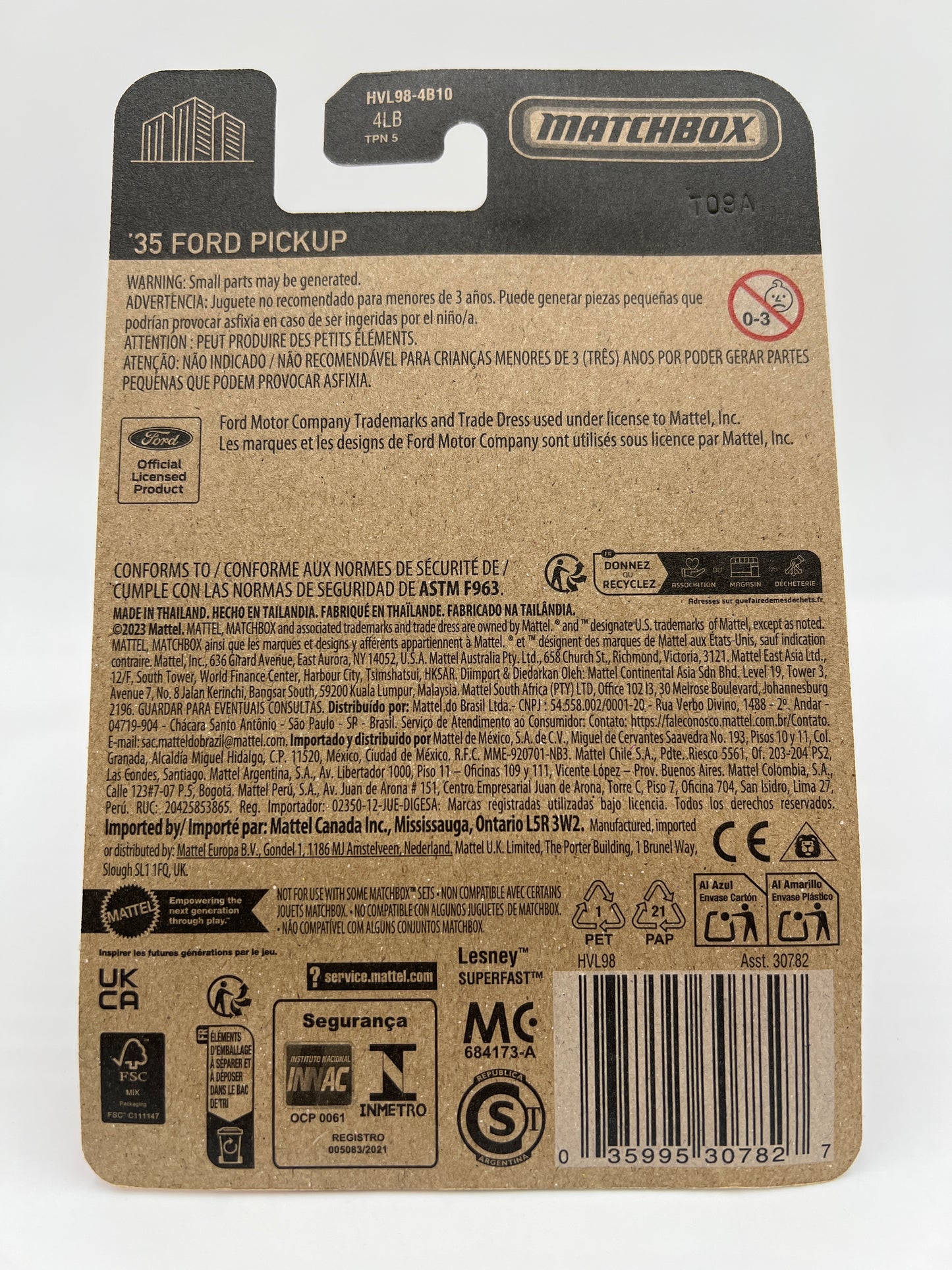 2025 Matchbox Super Chase 35 Ford Pickup Orange W/Protector