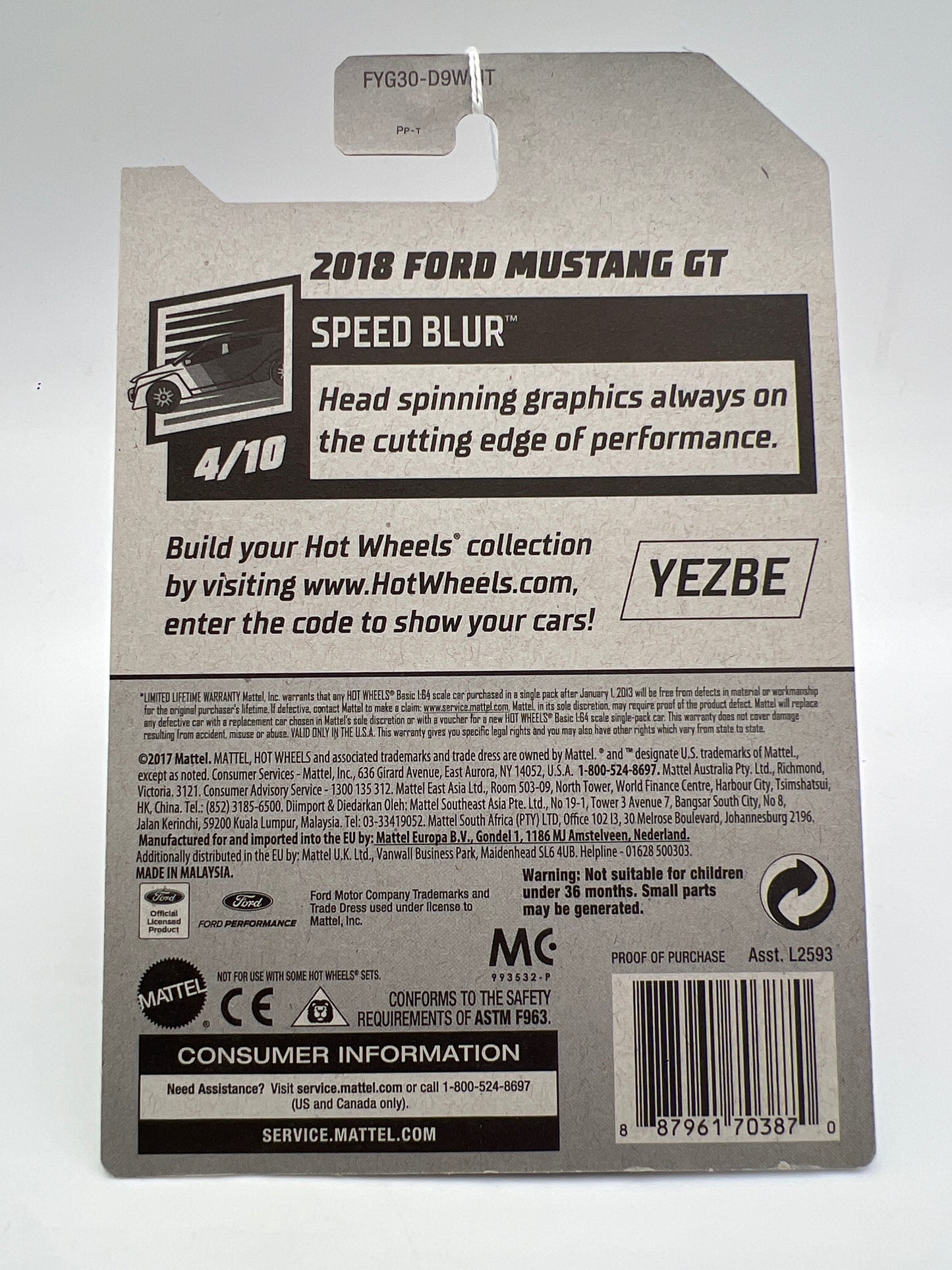 2019 Hot Wheels Factory Sealed Walmart Zamac 6 #113 2018 Ford Mustang GT SR