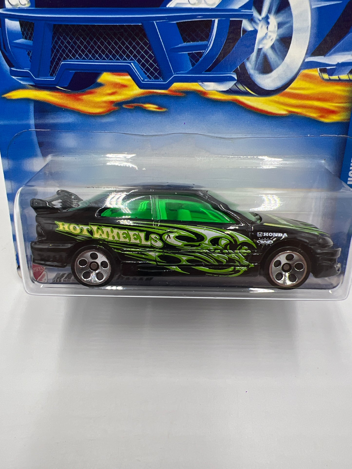 2002 Hot Wheels Collector #115 Honda Civic Black/Green 76A