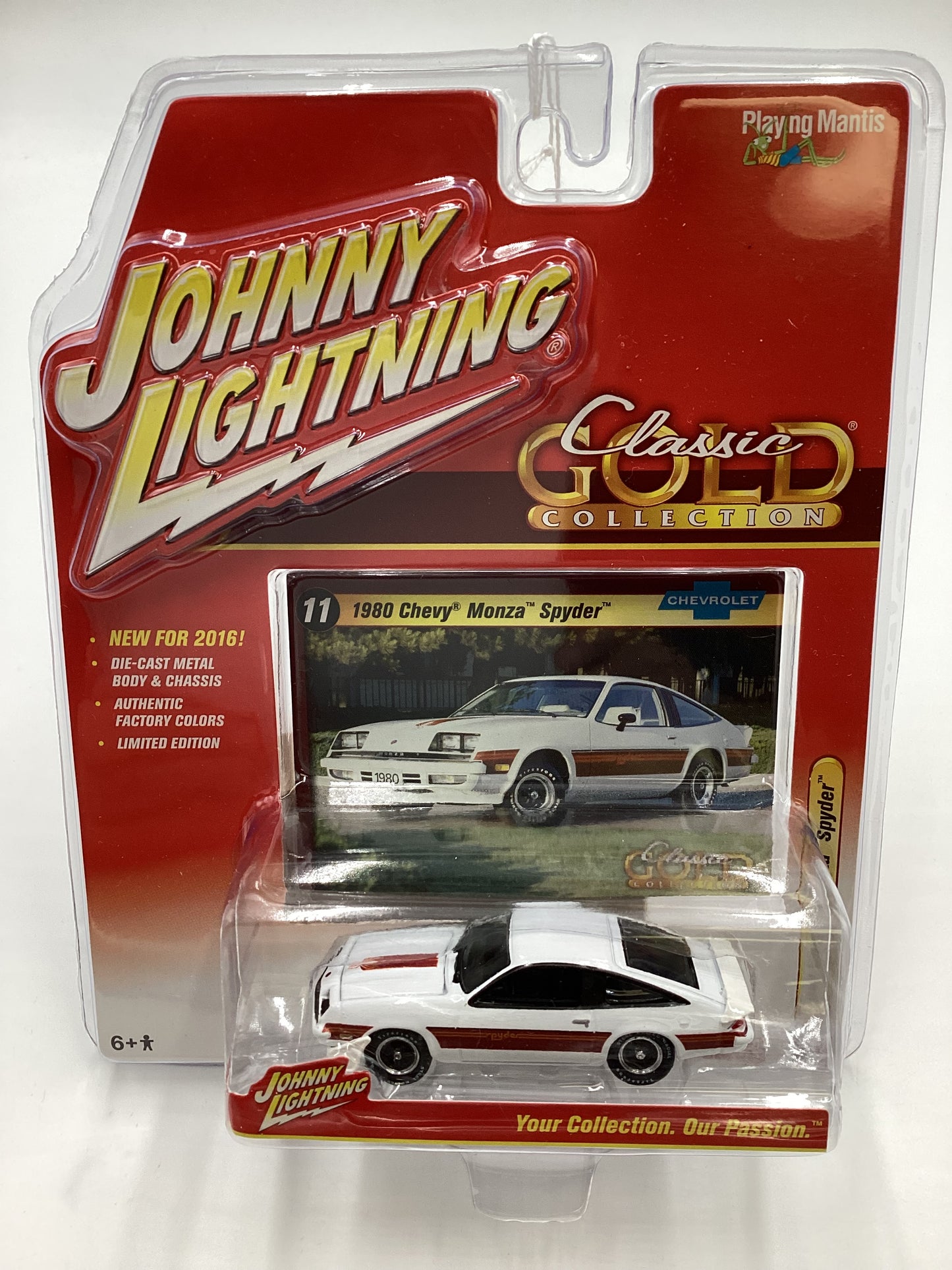 Johnny Lightning Classic Gold #11 Chevrolet 1980 Chevy Monza Spyder White 220A