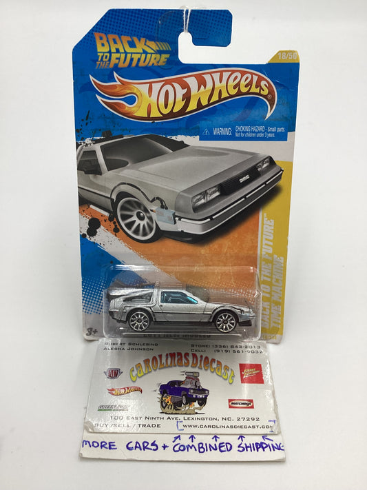 2011 Hot Wheels #18 Back to the Future Time Machine Silver 119B