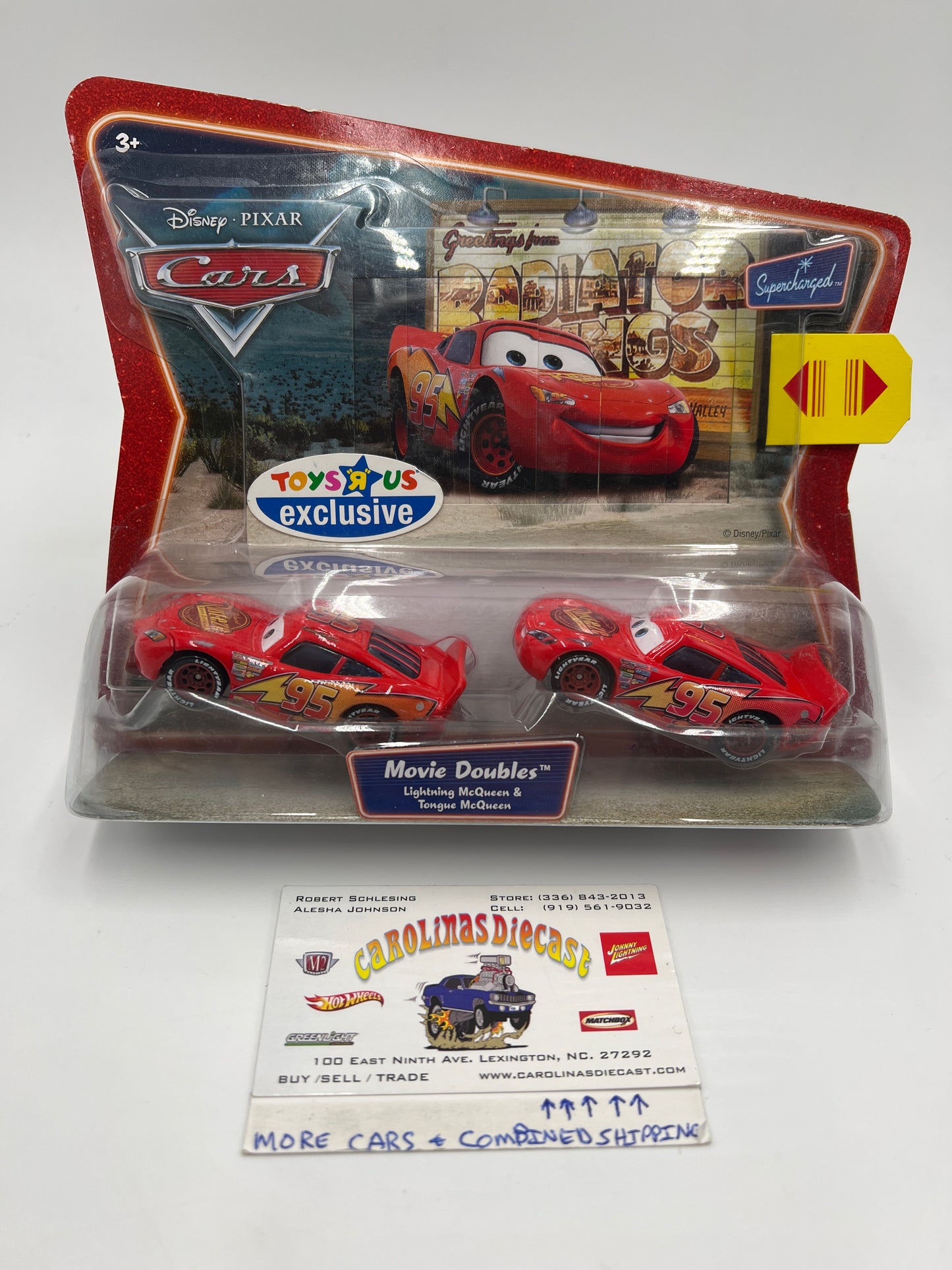 Disney Pixar Cars Supercharged Movie Doubles Toys R Us Exclusive Lightning McQueen & Tongue McQueen