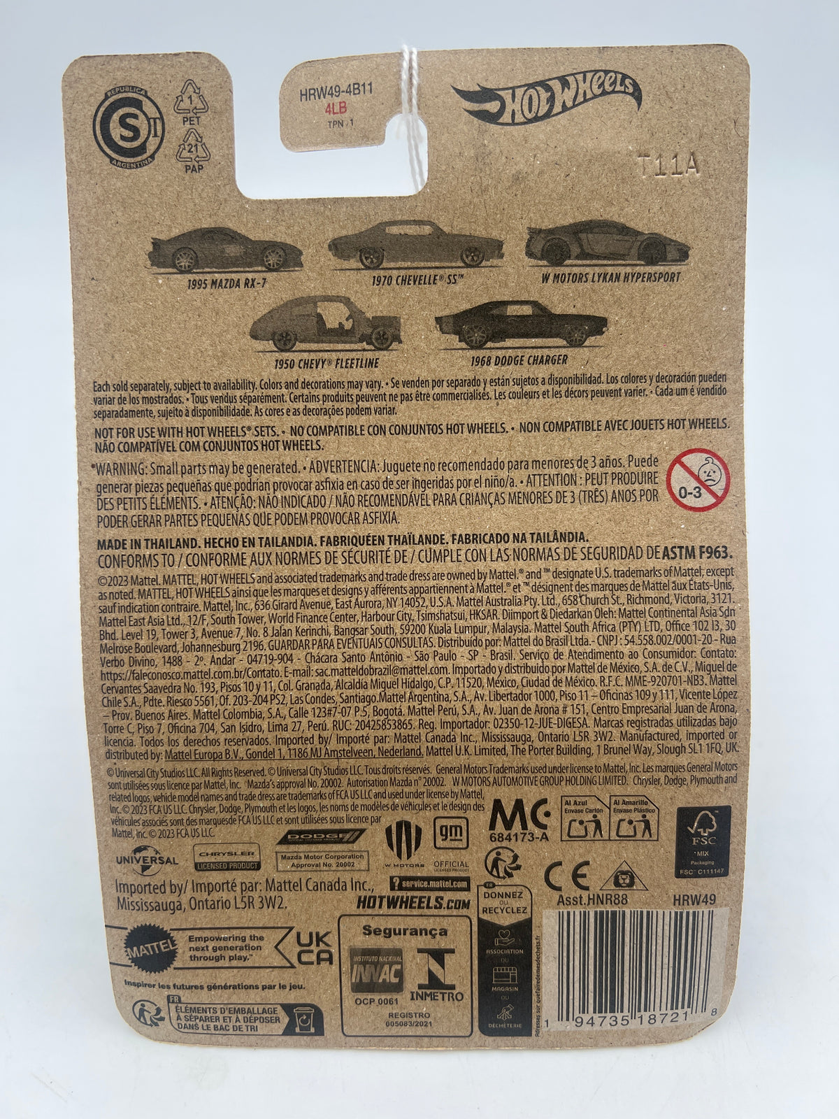 Hot Wheels FAST AND FURIOUS Dominic Toretto Auto 1950 CHEVY FLEETLINE Modellino Die Cast Scala 1:64 - lunghezza 7cm - HRW49 Hot Wheels FAST AND FURIOUS Dominic Toretto Auto 1950 CHEVY FLEETLINE Modellino Die Cast Scala 1:64 - lunghezza 7cm - HRW49