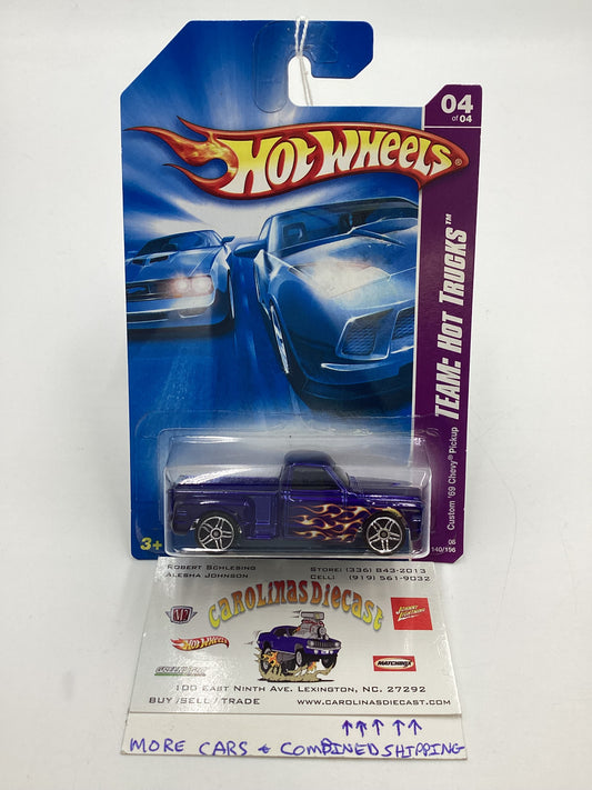 2008 Hot Wheels HW Team: Hot Trucks #140 Custom 69 Chevy Pickup Blue 10A