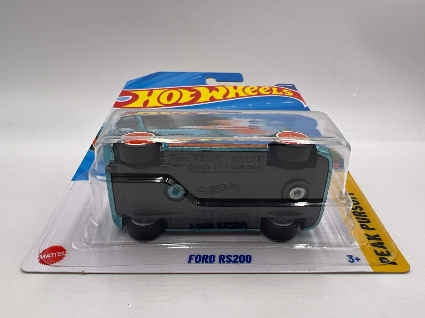 2025 Hot Wheels Q Case Super Treasure Hunt #247 Ford RS200 Gulf Blue W/Protector Intl Card 1