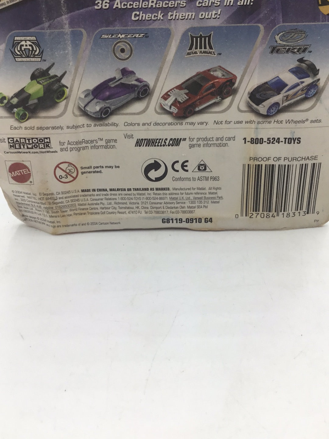 Hot wheels Acceleracers Silencerz Iridium 4 of 9 US card CM 6 Wheels (Bad Card) #2