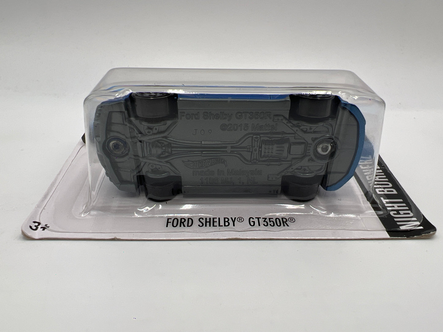 2016 Hot Wheels Night Burnerz #87 Ford Shelby GT350R Blue Short Card 19A