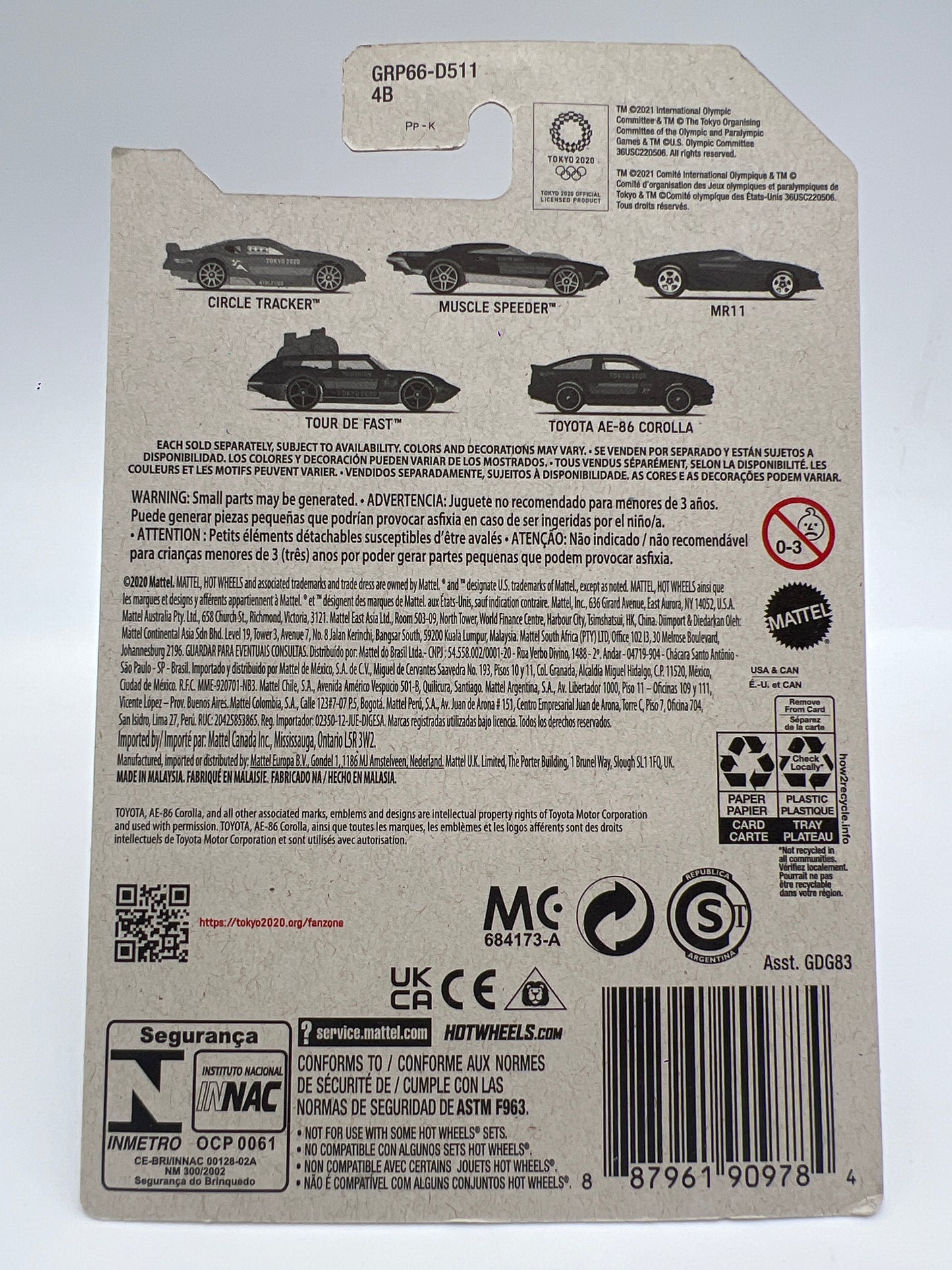 Hot Wheels Olympic Games Tokyo 2020 Series #3 MR11 Purple 166A