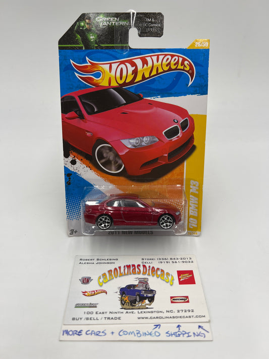 2011 Hot Wheels New Models #26 10 BMW M3 Red Green Lantern Card SR