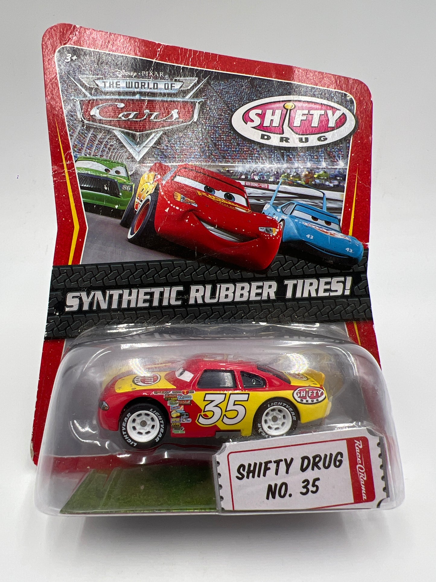 Disney Pixar The World Of Cars Rubber Tires Shifty Drug No 35 Bad Cards 139i
