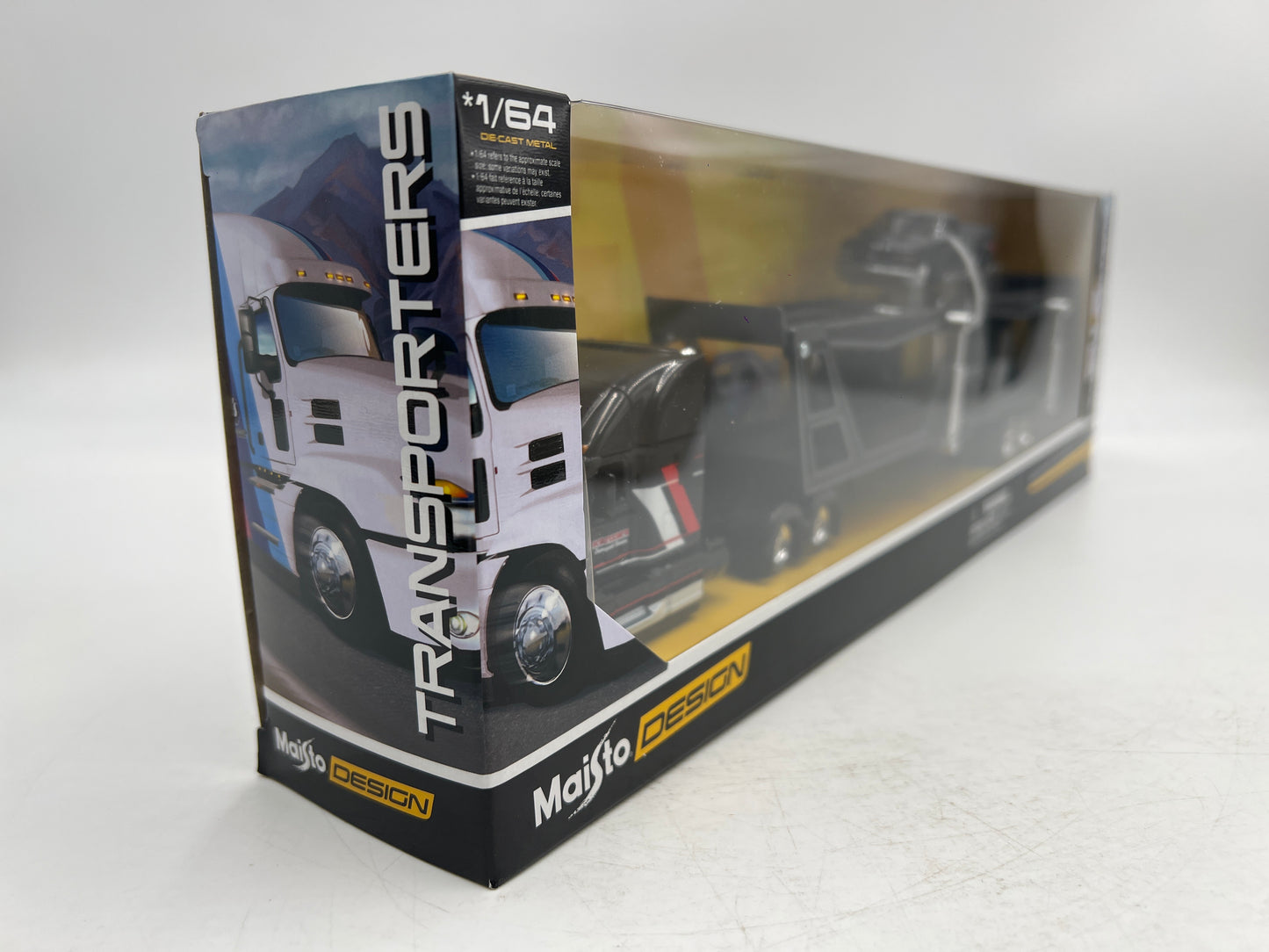 Maisto Design 1/64 Transporters Mack Anthem & 1993 Chevrolet 454 SS Pick-Up Black