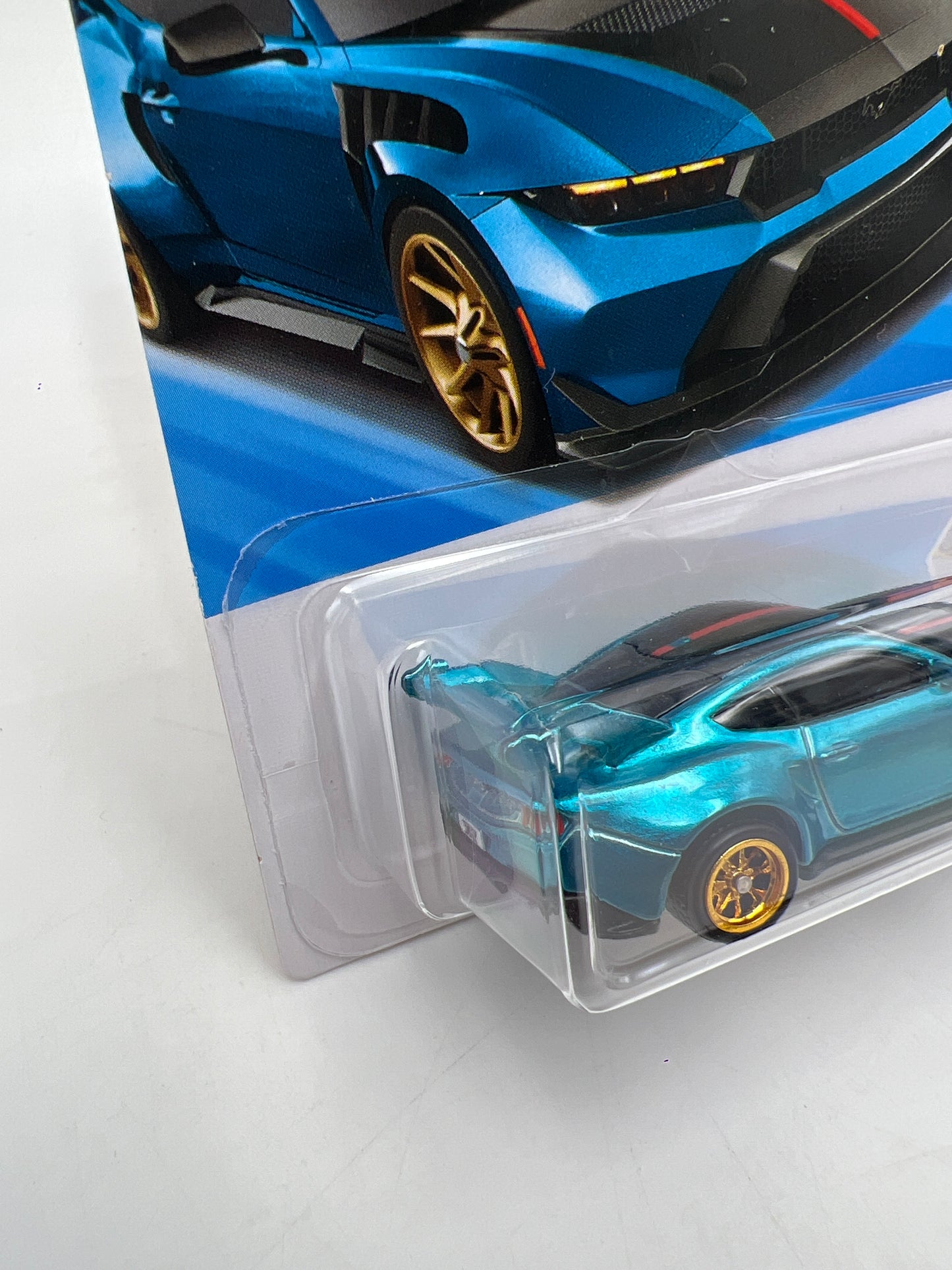 2026 Hot Wheels Super Treasure Hunt #43 Ford Mustang GTD Blue W/Protector Cracked Blister