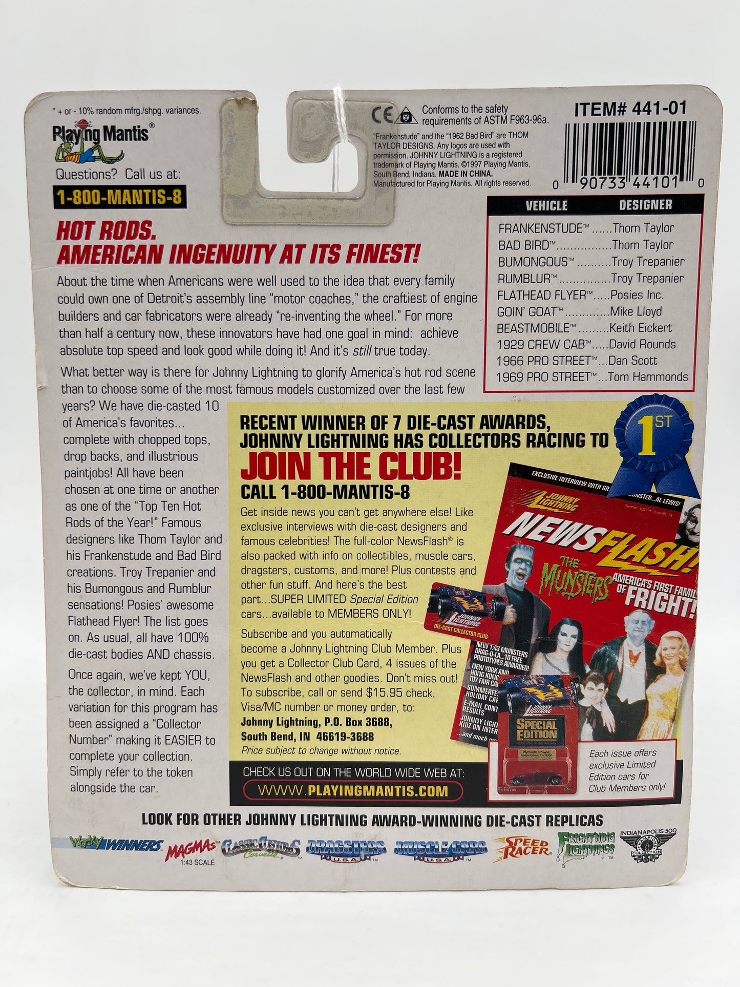 Johnny Lightning White Lightning Chase Hot Rods #71 Beastmobile 87 Monte Carlo White