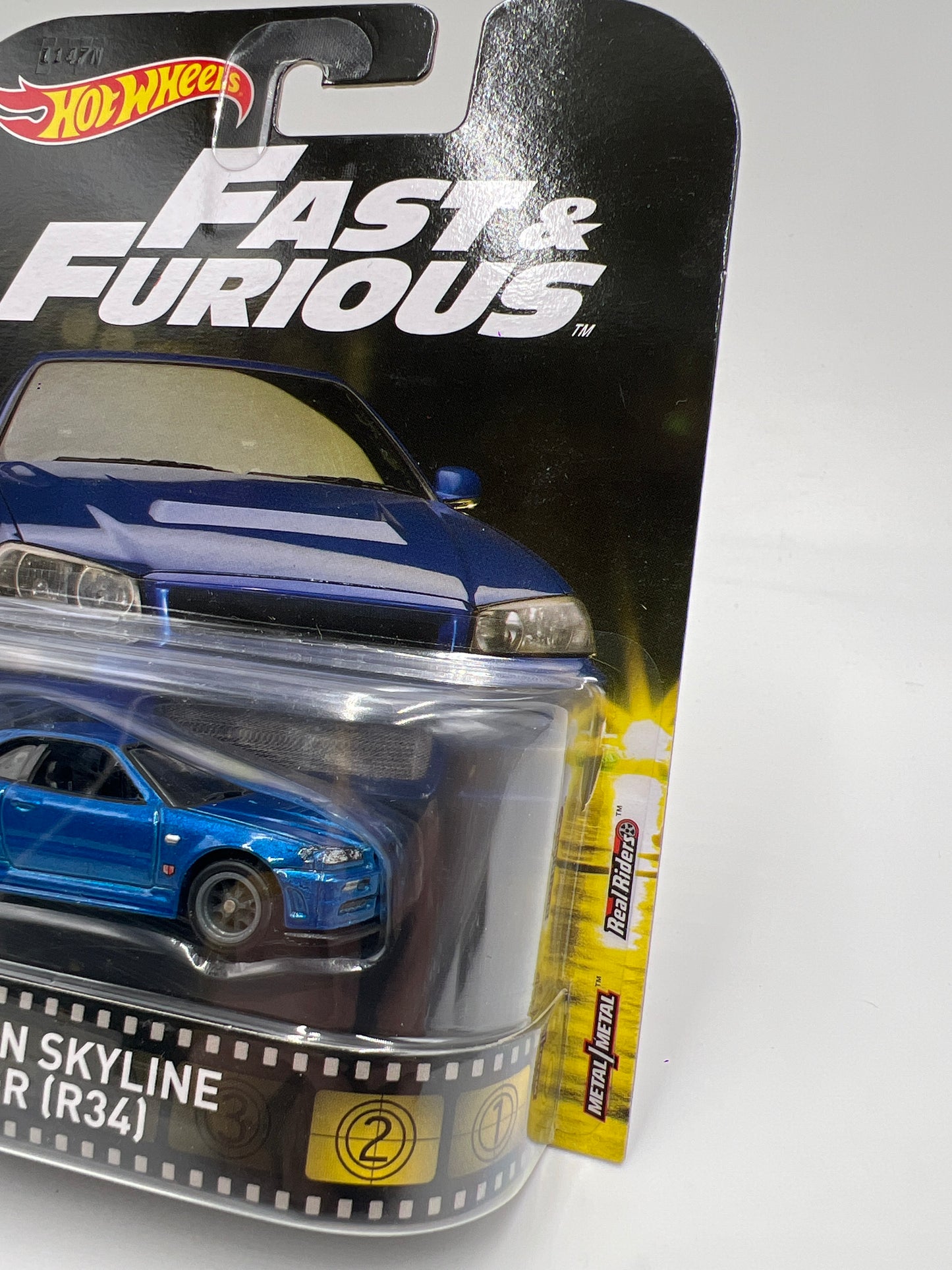 Hot Wheels Retro Entertainment Fast & Furious Nissan Skyline GT-R R34 Blue W/Protector