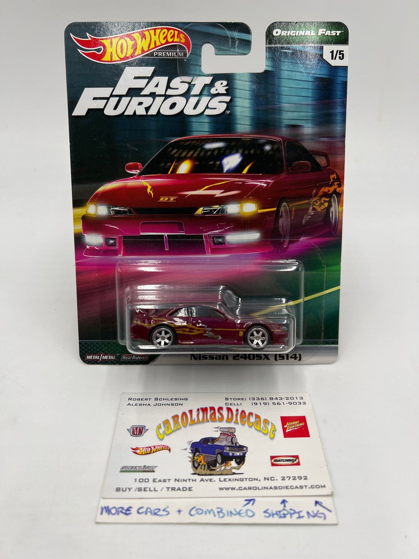 Hot Wheels Fast & Furious Original Fast #1 Nissan 240SX S14 Red W/Protector