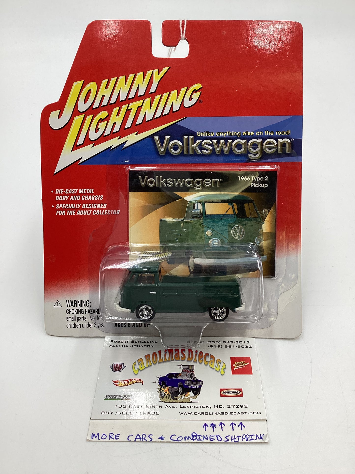 Johnny Lightning Volkswagen 1966 Type 2 Pickup Green 227B