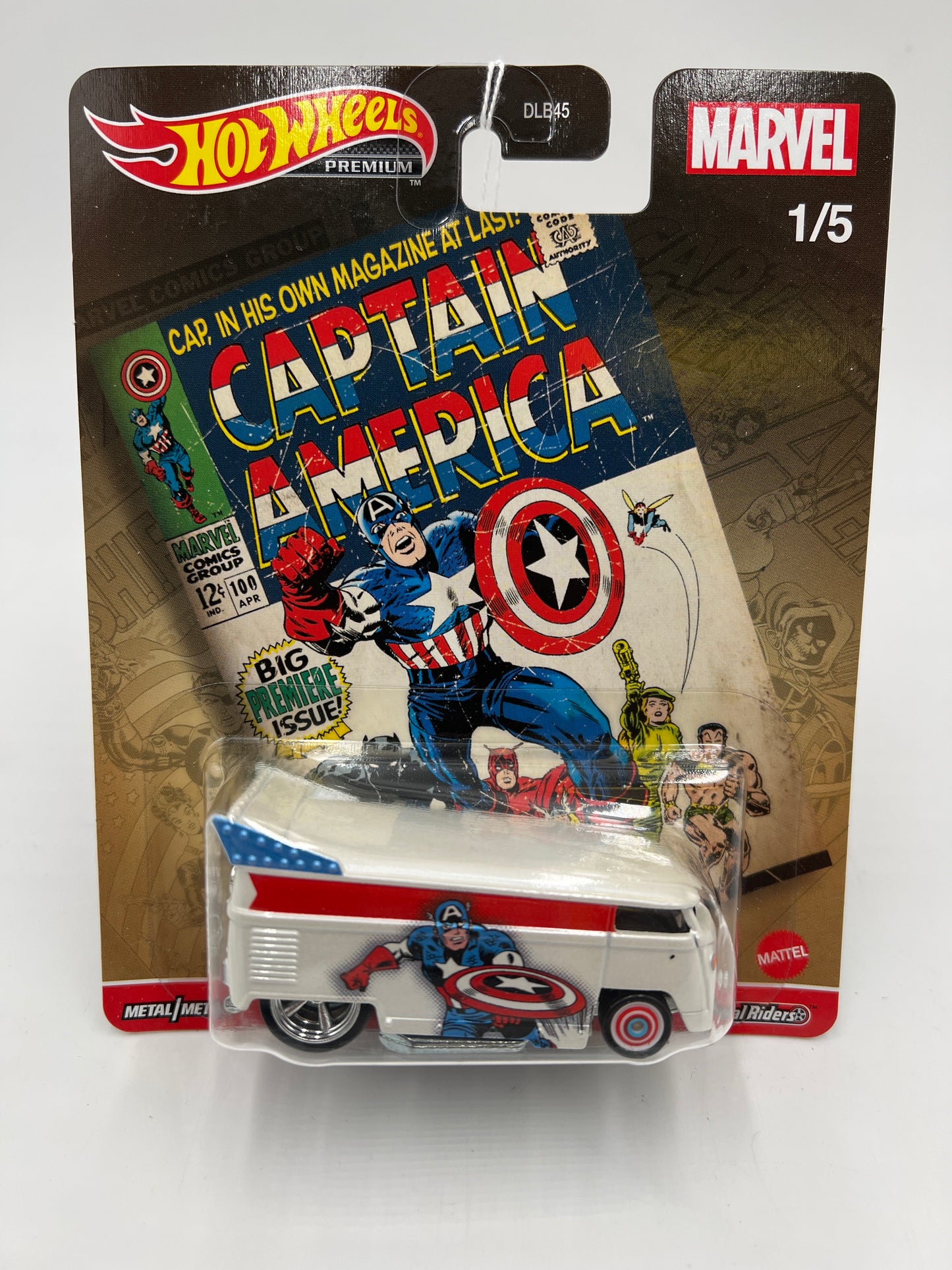 2021 Hot Wheels Marvel Pop Culture #1 Volkswagen T1 Drag Bus Captain America 256A