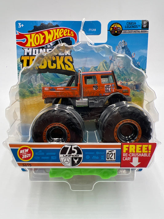 2021 Hot Wheels Monster Trucks Crash Legends #52 Mercedes-Benz Unimog 133C